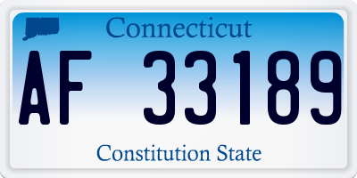 CT license plate AF33189