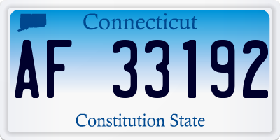 CT license plate AF33192