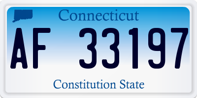 CT license plate AF33197