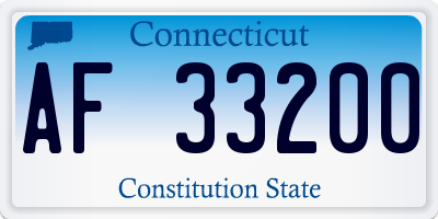 CT license plate AF33200
