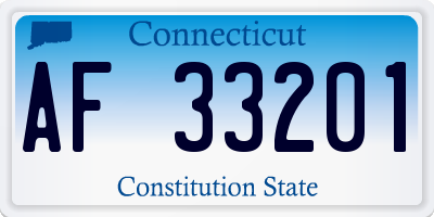 CT license plate AF33201