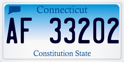 CT license plate AF33202