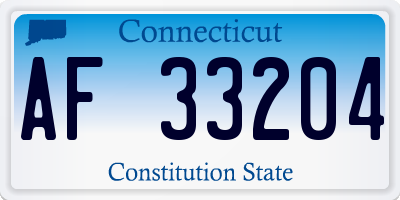 CT license plate AF33204