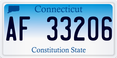 CT license plate AF33206