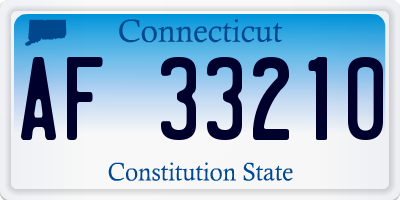 CT license plate AF33210