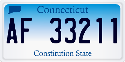 CT license plate AF33211
