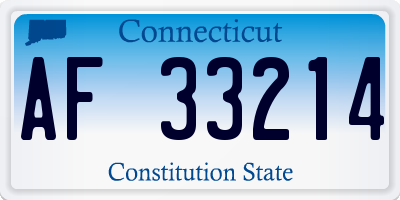 CT license plate AF33214