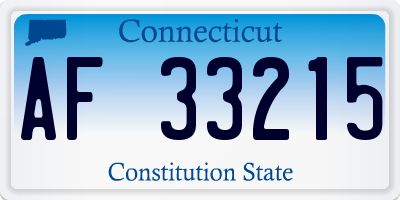 CT license plate AF33215