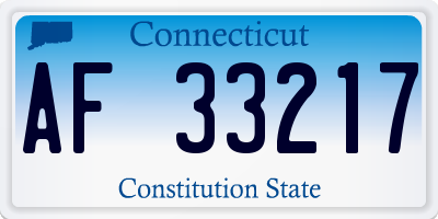 CT license plate AF33217
