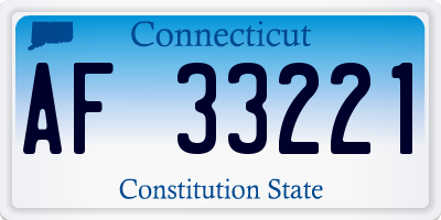 CT license plate AF33221