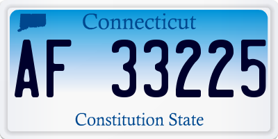 CT license plate AF33225