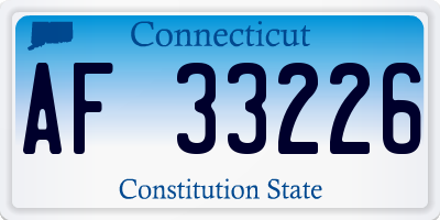 CT license plate AF33226