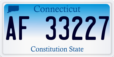 CT license plate AF33227