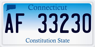 CT license plate AF33230