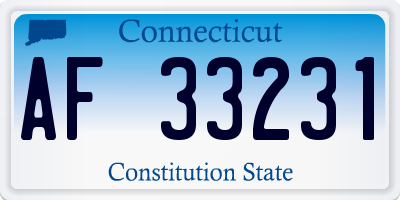 CT license plate AF33231
