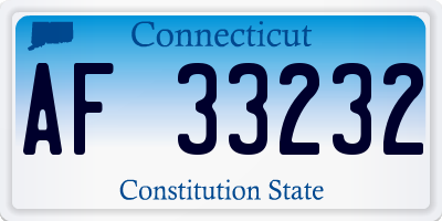 CT license plate AF33232