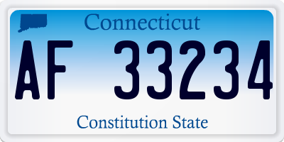 CT license plate AF33234