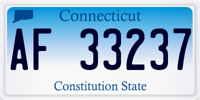 CT license plate AF33237