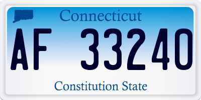 CT license plate AF33240
