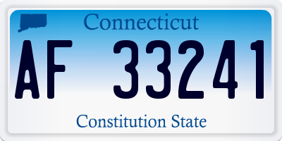 CT license plate AF33241