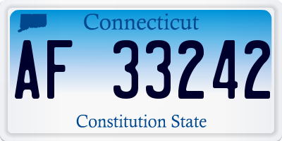 CT license plate AF33242