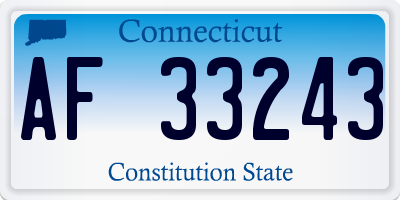 CT license plate AF33243