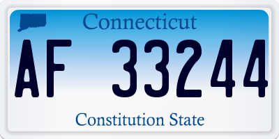 CT license plate AF33244