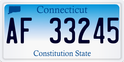 CT license plate AF33245