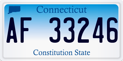 CT license plate AF33246