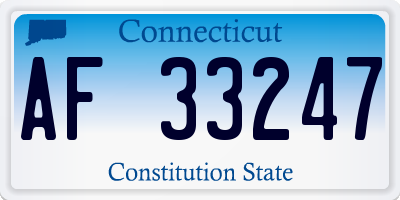 CT license plate AF33247
