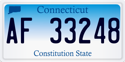 CT license plate AF33248