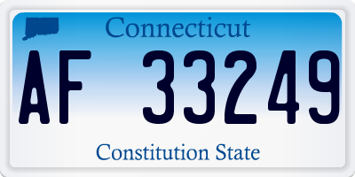 CT license plate AF33249
