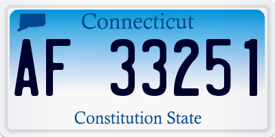CT license plate AF33251