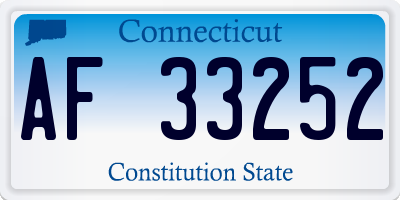 CT license plate AF33252