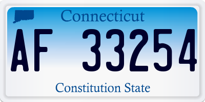 CT license plate AF33254