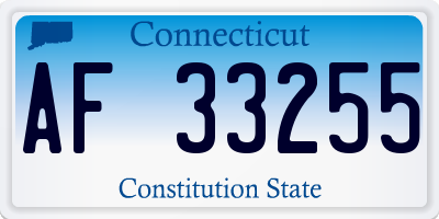 CT license plate AF33255
