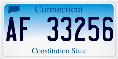 CT license plate AF33256