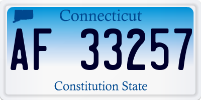 CT license plate AF33257