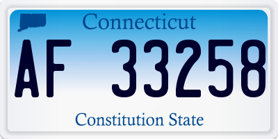 CT license plate AF33258