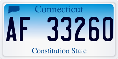 CT license plate AF33260