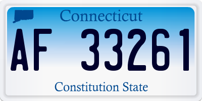 CT license plate AF33261