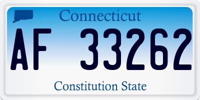 CT license plate AF33262