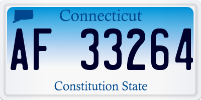 CT license plate AF33264