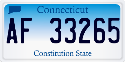 CT license plate AF33265