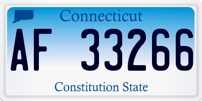 CT license plate AF33266