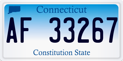 CT license plate AF33267