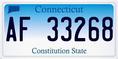 CT license plate AF33268