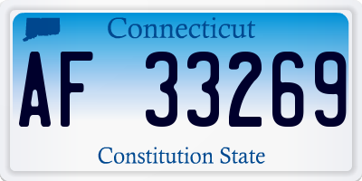CT license plate AF33269