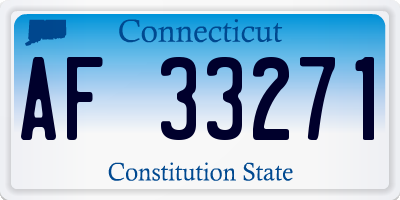 CT license plate AF33271