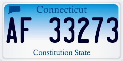 CT license plate AF33273